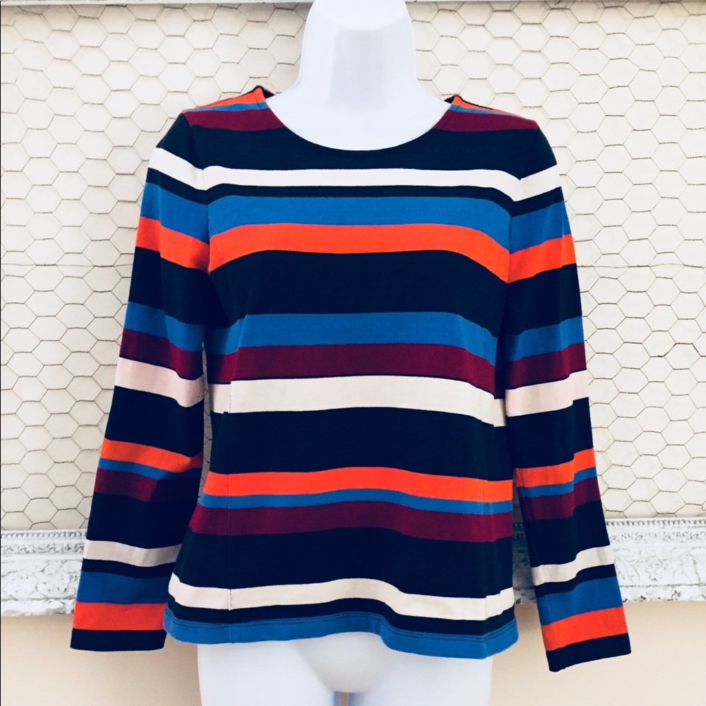 Women’s J.CREW Top Blouse Stripes Small Zipper